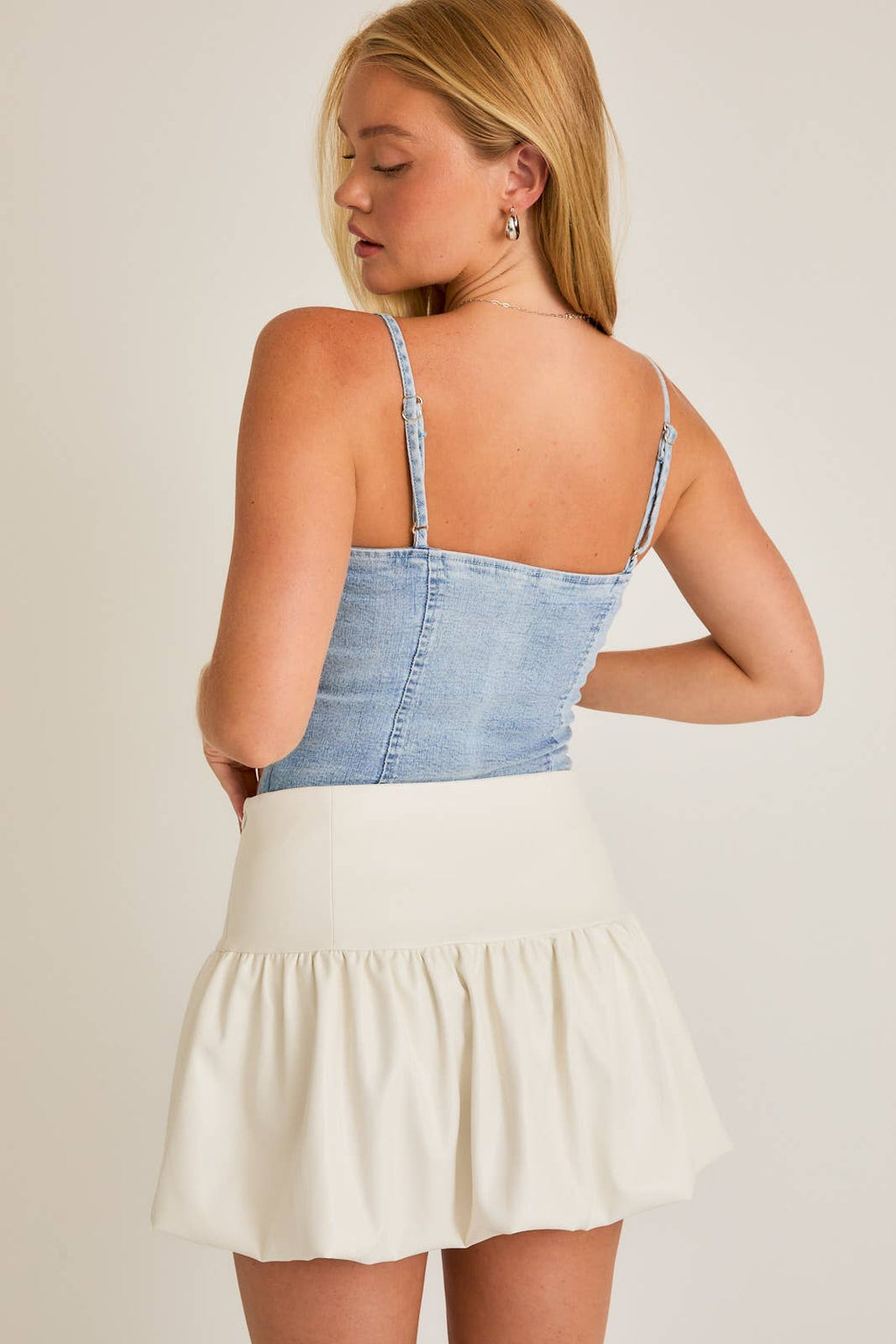 Le Lis Denim Bustier Bodysuit