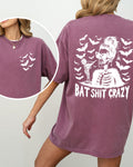 Bat Shit Crazy Skeleton Halloween Witch Crude Sarcastic Vulgar Comfort Colors Tee