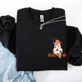 Boo Haw Cowboy Western Halloween Spirit Cozy Fall Favorite For Autumn Nights And Spooky Season Wear Pocket Sweatshirt
