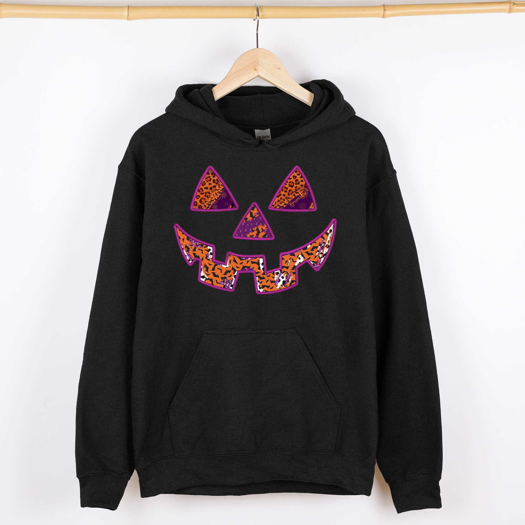 Jack-O-Lantern Iconic Halloween Retro Vintage Spooky Autumn Cozy Hooded Sweatshirt