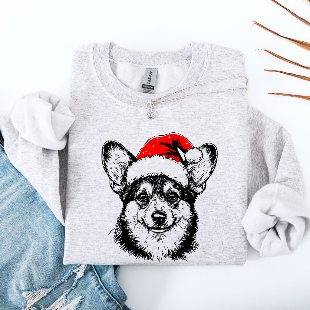 Corgi Dog Lover Cartoon Portrait With Paw Prints And Playful Breed Pride Sweatshirt