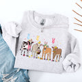 Cute Cows Easter Bunny Jesus Rabbit Holiday Seasonal Festive Family Celebration Sweatshirt