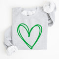 Double Heart St Patrick's Day Graphic Cozy Fleece Edition Premium Heathered Warm Sweatshirt