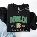 Dublin Leprechaun Faux Glitter St Patrick's Day Shamrock Clover Graphic Sweatshirt