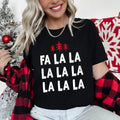 Fa La La Retro Christmas Trees Vintage Holiday Scene With Nordic Pines And Snowflake Motifs Graphic Tee