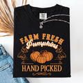 Fall Brush Stroke Floral Pumpkin Motif With Delicate Floral Pattern Autumn Harvest Comfort Colors Tee