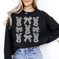 Faux Lace Bunny Coquette Bow Ribbons Easter Bunny Jesus Rabbit Holiday Seasonal Cheer Sweatshirt