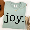 Joy Classic Minimalist Christmas Winter Snow Santa Xmas Holiday Cheer Comfort Colors Tee