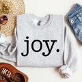 Joy, Classic Minimalist, Christmas, Winter, Snow, Santa Graphic Sweatshirt