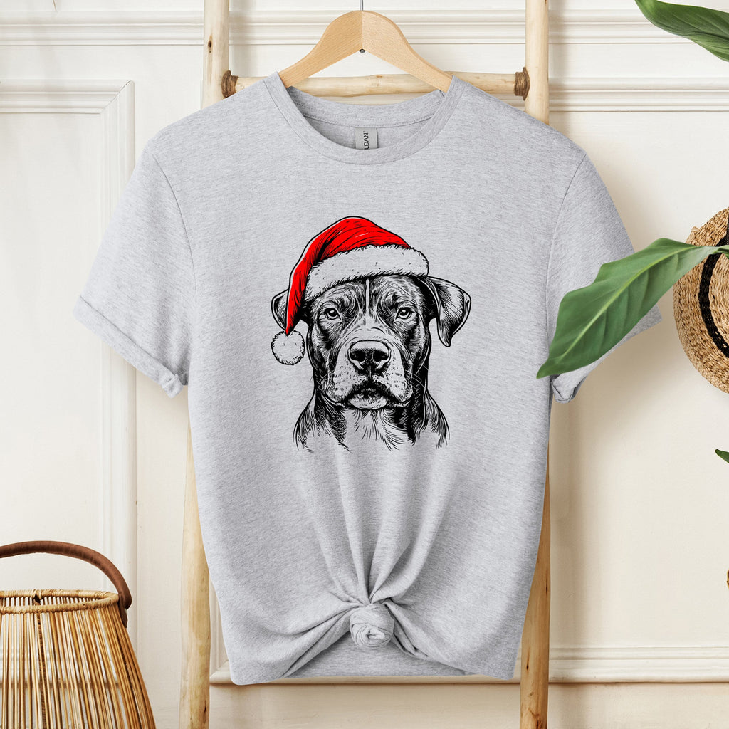 Pitbull Santa Christmas Dog Lover Festive Holiday Edition For Pet Lovers Comfort Colors Tee
