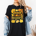 Teach Love Inspire Teacher Appreciation Back To School Motto Fall Season Comfort Colors Tee