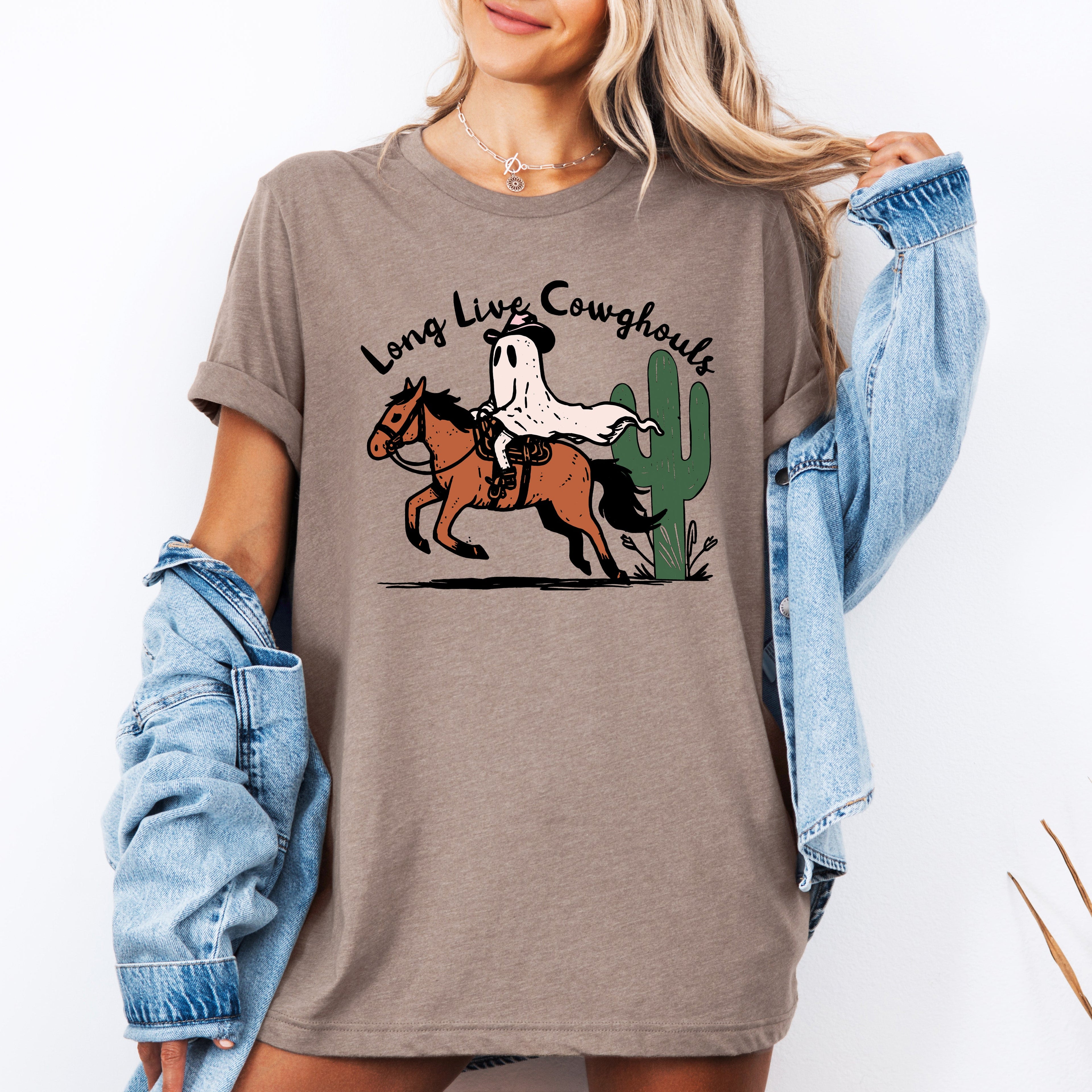 Long Live Cowghouls Cowgirls Western Halloween Spooky Cowgirl Parade Festival Graphic Tee