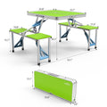 4FT Folding Camping Table w/4 Seats Portable Aluminum Table Set