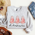 Oh Christmas Tree Cakes Winter Snacks Santa Snow Xmas Holiday Cheer Festive Sweatshirt
