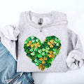 Painted Shamrock Heart Leprechaun Clover Lucky St Patrick's Day Holiday Sweatshirt