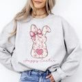 Pink Floral Bunny Easter Jesus Rabbit Holiday Artwork Illustration For Spring Season Sweatshirt