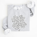 Polka Dot Shamrock Allover Dalmatian Print Festive St Patrick's Day Cozy Sweatshirt