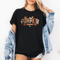 Pumpkin Season, Stars And Leaves Fall Cozy Nightscape With Autumn Glow And Harvest Moon Vibes Graphic Tee