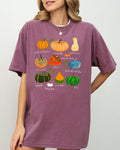Pumpkins Jack-O-Lanterns Fall Halloween Thanksgiving Illustration Comfort Colors Tee