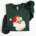 Red Retro Santa Claus Christmas Vintage Classic Snow Xmas Seasonal Ornament Sweatshirt