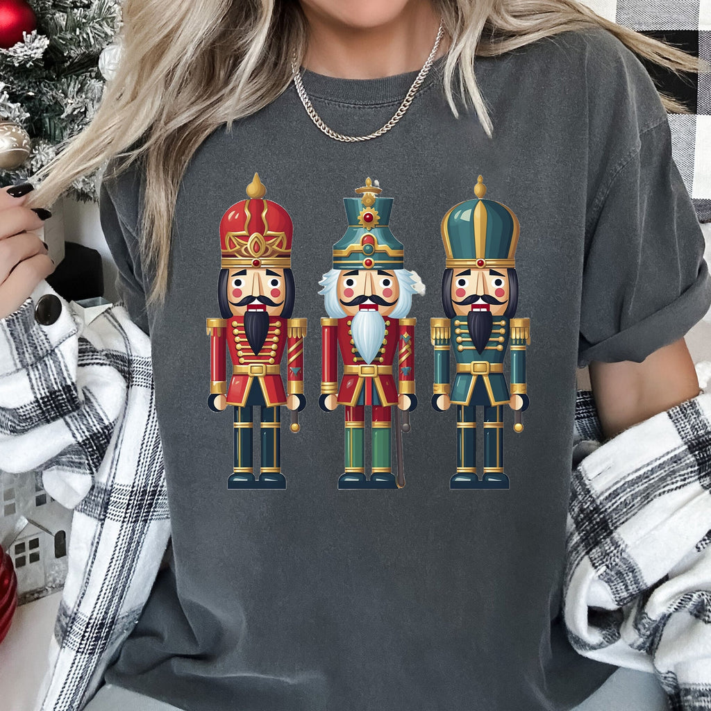 Retro Nutcrackers Classic Colorful Christmas Print Illustration For Holiday Season And Nostalgia Comfort Colors Tee