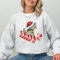 Sleighing It Cute Kitty Christmas Santa Xmas Winter Fun Cozy Fleece Warm Sweatshirt