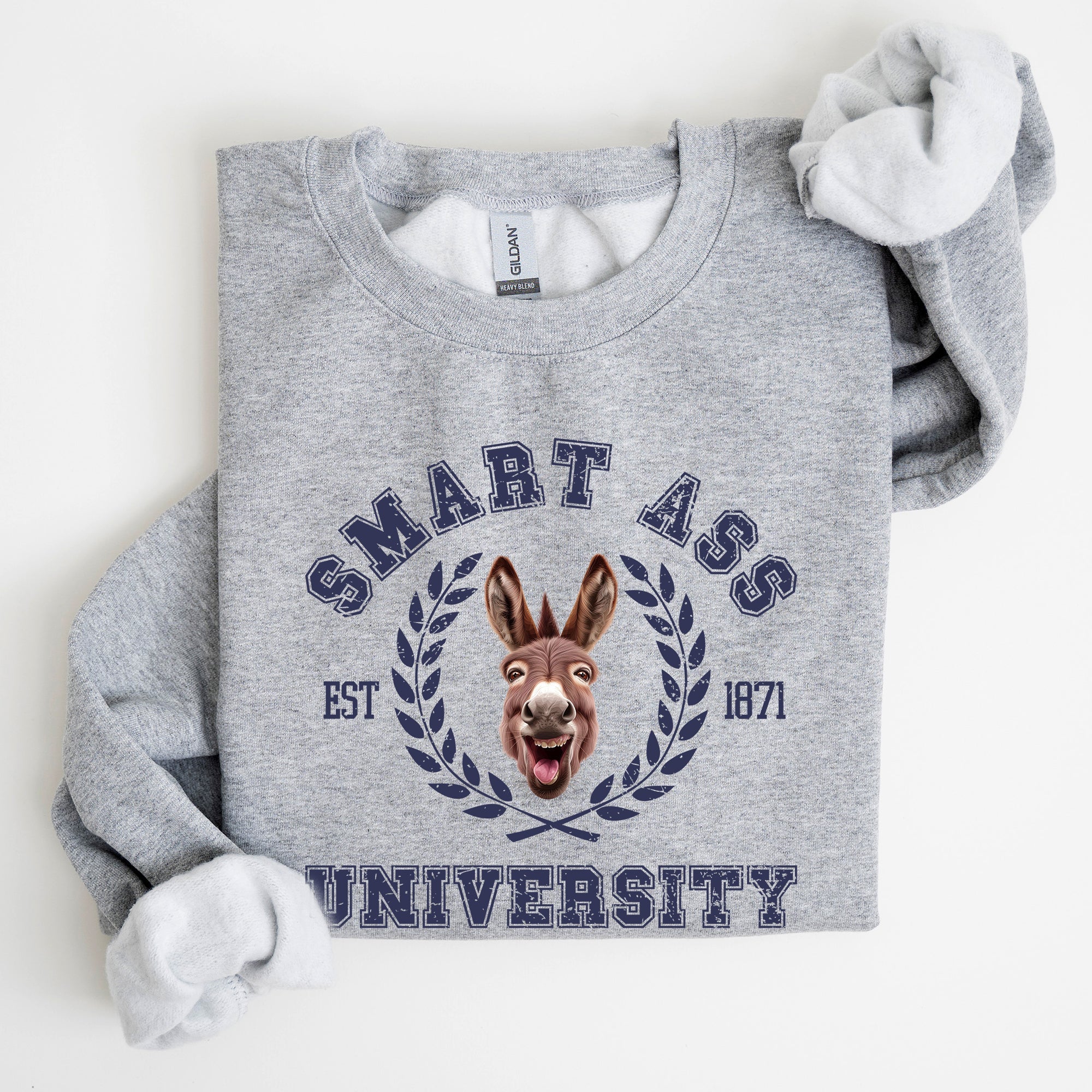 Smart Ass University Donkey Sarcastic College Meme Funny Graphic Quote Sweatshirt