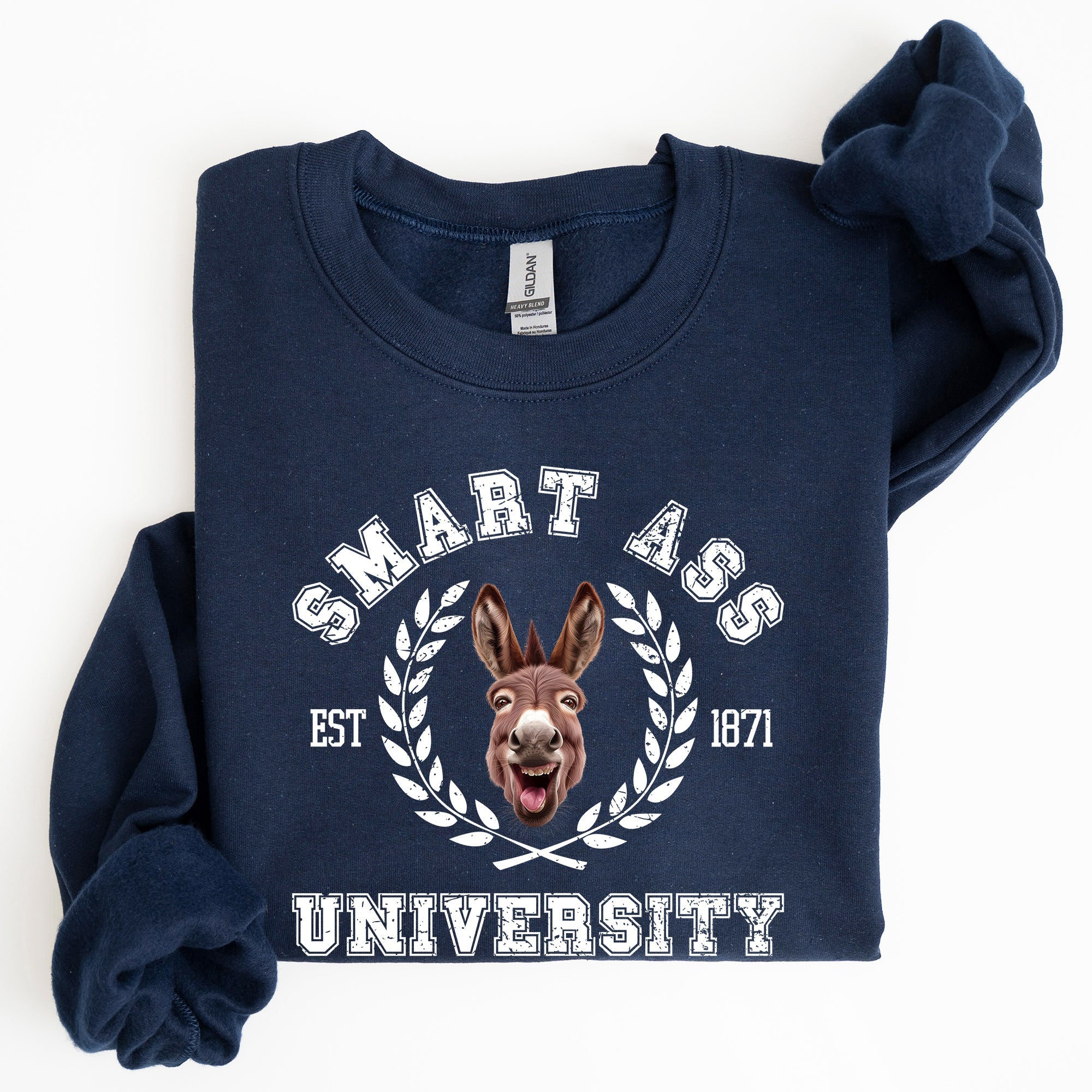 Smart Ass University Donkey Sarcastic College Meme Funny Graphic Quote Sweatshirt