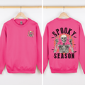 Spooky Season Front And Back Skeleton Halloween Graphic Design For Autumn Nights Sweatshirt