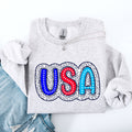 USA Dalmatian Print Patriotic Red White Blue 4th of July Celebration American Sweatshirt