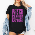 Witch Babe Halloween Mood Vibes Enchanted Night Witchy Spirit Festive Gothic Graphic Tee