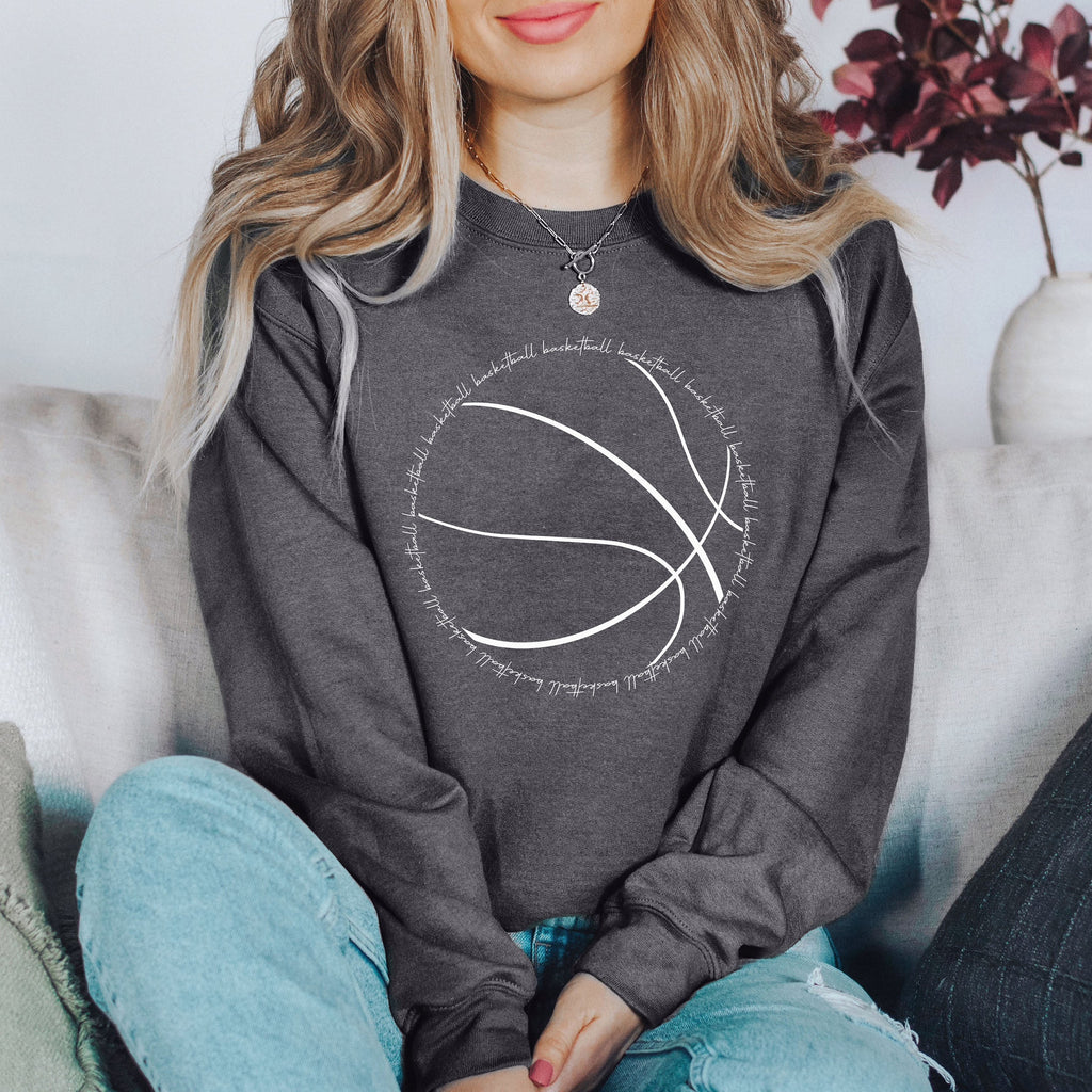 Chic Basketball Word Art Statement Graphic Design For Courtside Style Sweatshirt