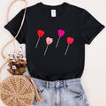 Valentine's Candy Lollipop Sweet Heart Cute Retro Style Illustration Graphic Tee