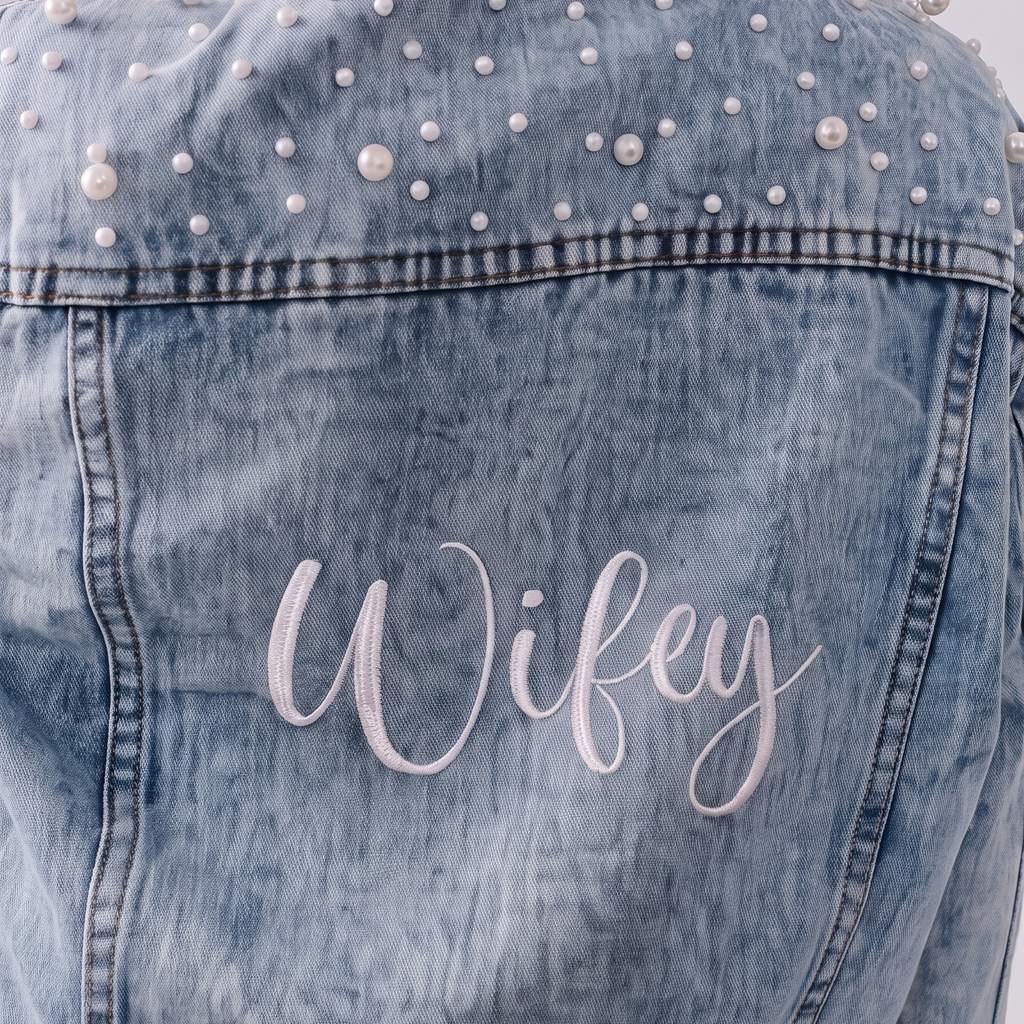 Embroidered Denim Jacket - Wifey