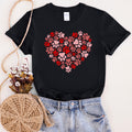 Paw Print Heart Pet Lovers Dogs Cats Valentine's Day Ultra Soft Cozy Graphic Tee