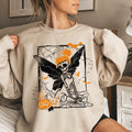 Tinker Bell Skeleton Halloween Edition Limited Glow Neon Vintage Cozy Fleece Sweatshirt